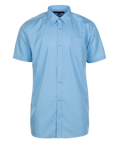 Boys Short Sleeve Non-Iron Shirt - Regular Fit - Blue - Twin Pack