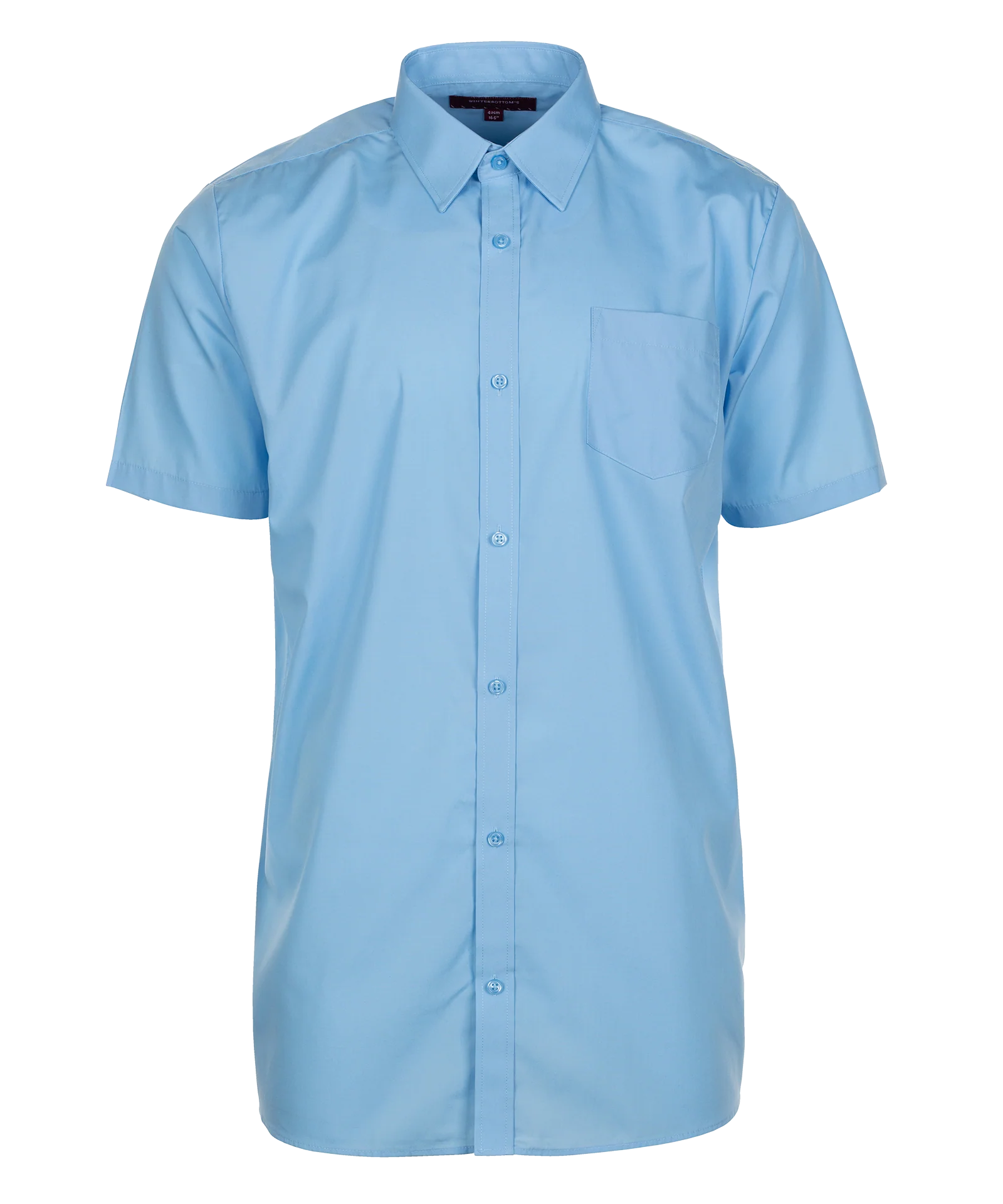 Boys Short Sleeve Non-Iron Shirt - Regular Fit - Blue - Twin Pack